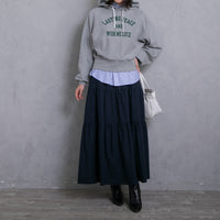 meme rirerire/ College logo print oversized short pullover sweatshirt