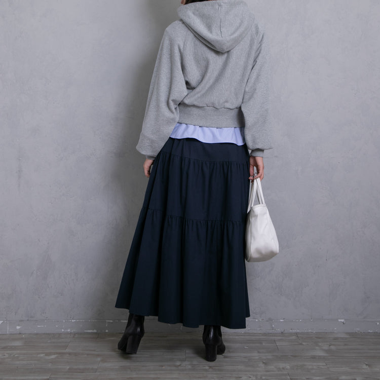 meme rirerire/ College logo print oversized short pullover sweatshirt