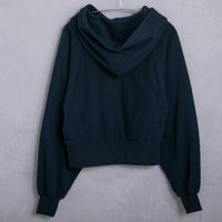 meme rirerire/ College logo print oversized short pullover sweatshirt