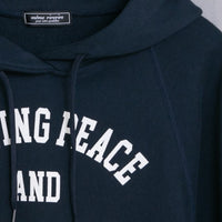 meme rirerire/ College logo print oversized short pullover sweatshirt