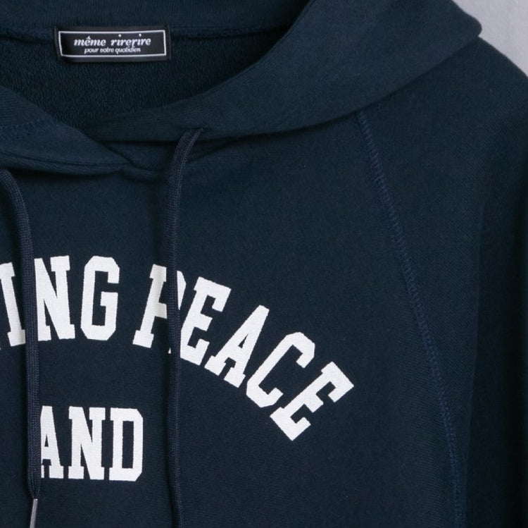 meme rirerire/ College logo print oversized short pullover sweatshirt