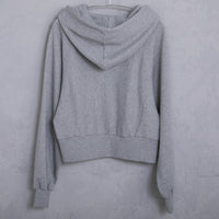 meme rirerire/ College logo print oversized short pullover sweatshirt