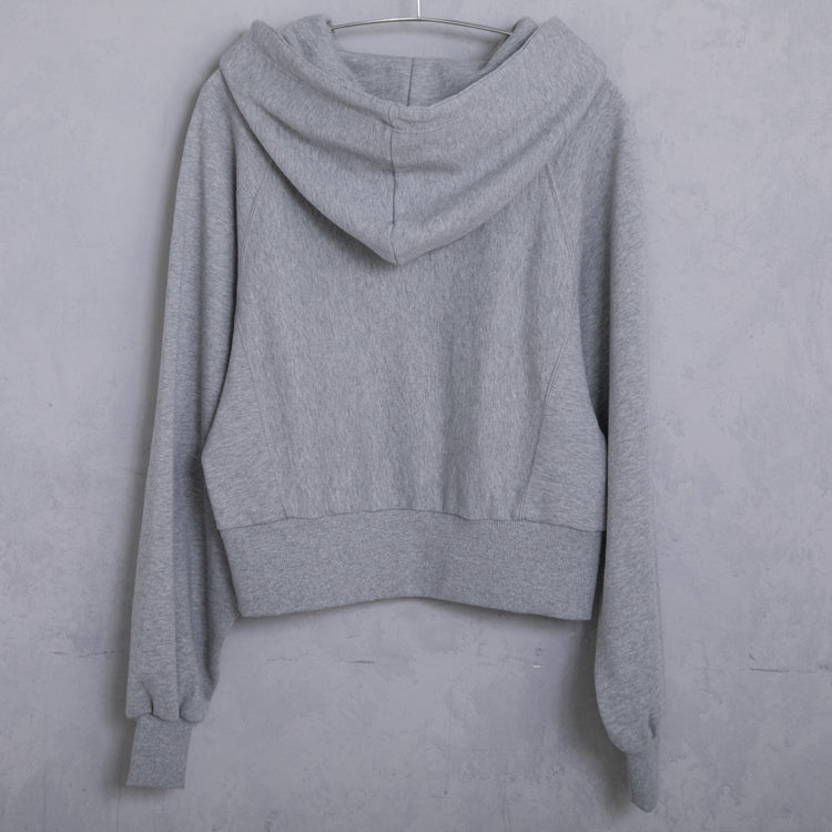 meme rirerire/ College logo print oversized short pullover sweatshirt