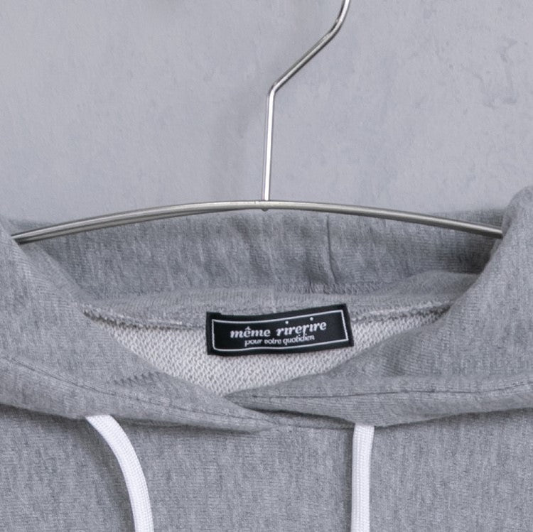 meme rirerire/ College logo print oversized short pullover sweatshirt