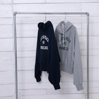 meme rirerire/ College logo print oversized short pullover sweatshirt