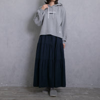 meme rirerire/Mツイルピーチワッシャー ティアードギャザーロングスカート