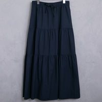 meme rirerire/Mツイルピーチワッシャー ティアードギャザーロングスカート