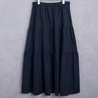 meme rirerire/Mツイルピーチワッシャー ティアードギャザーロングスカート
