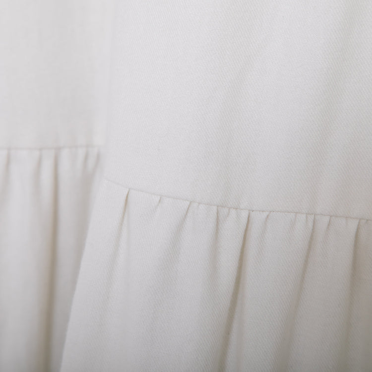 meme rirerire/Mツイルピーチワッシャー ティアードギャザーロングスカート