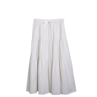 meme rirerire/Mツイルピーチワッシャー ティアードギャザーロングスカート