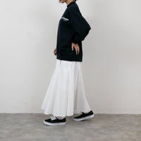 meme rirerire/ Cotton cardboard knit logo print wide sweatshirt