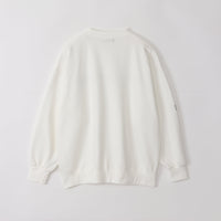 meme rirerire/ Cotton cardboard knit logo print wide sweatshirt