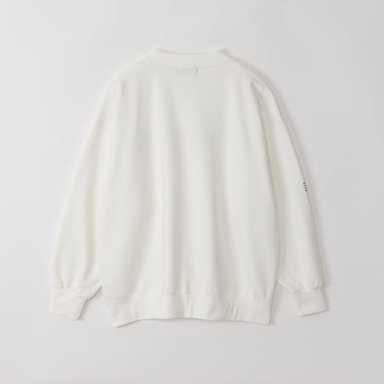 meme rirerire/ Cotton cardboard knit logo print wide sweatshirt