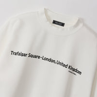 meme rirerire/ Cotton cardboard knit logo print wide sweatshirt