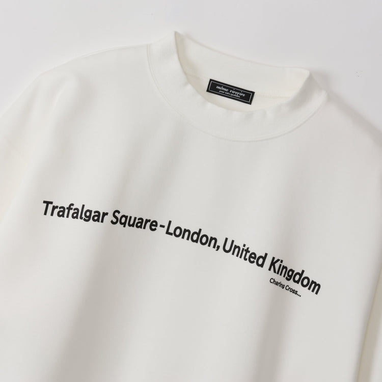 meme rirerire/ Cotton cardboard knit logo print wide sweatshirt