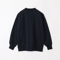 meme rirerire/ Cotton cardboard knit logo print wide sweatshirt