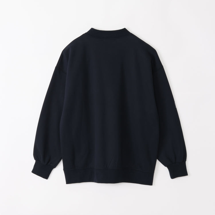 meme rirerire/ Cotton cardboard knit logo print wide sweatshirt