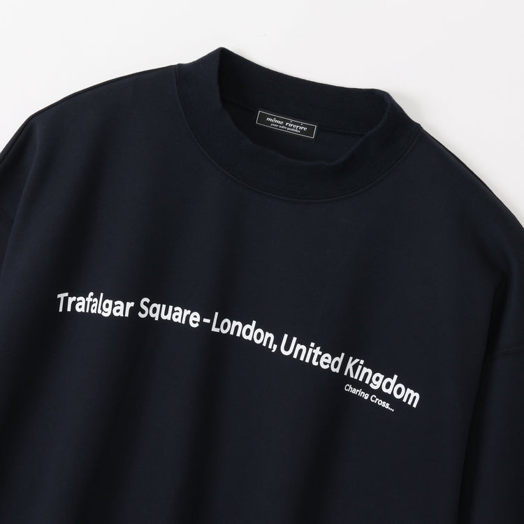 meme rirerire/ Cotton cardboard knit logo print wide sweatshirt