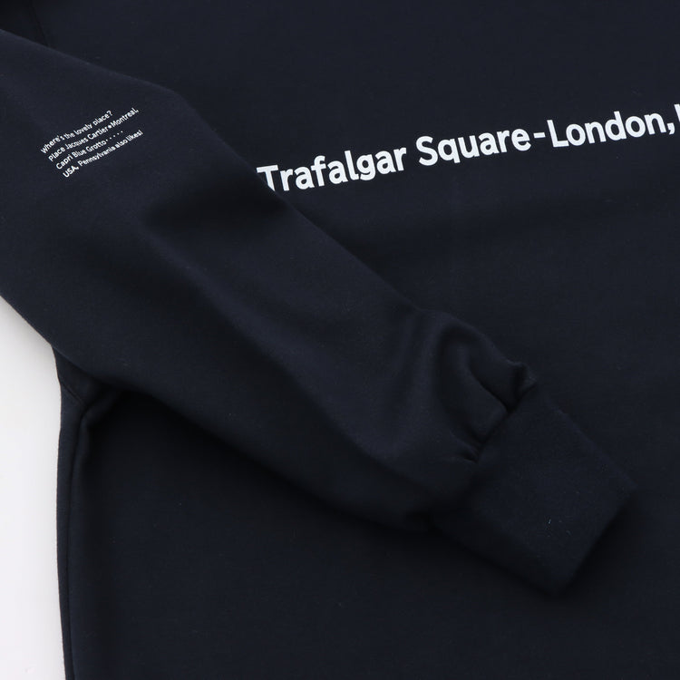 meme rirerire/ Cotton cardboard knit logo print wide sweatshirt