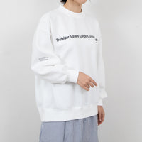 meme rirerire/ Cotton cardboard knit logo print wide sweatshirt