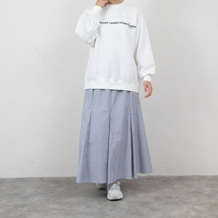 meme rirerire/ Cotton cardboard knit logo print wide sweatshirt