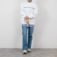 meme rirerire/ Cotton cardboard knit logo print wide sweatshirt