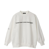 meme rirerire/ Cotton cardboard knit logo print wide sweatshirt
