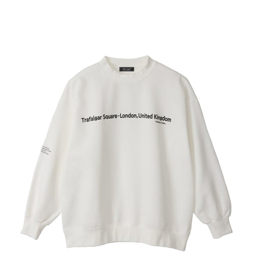 meme rirerire/ Cotton cardboard knit logo print wide sweatshirt