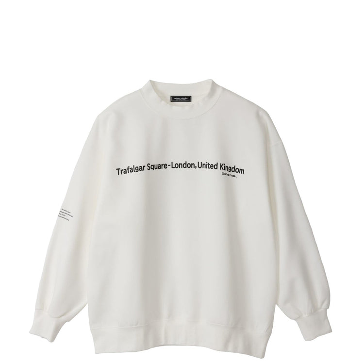 meme rirerire/ Cotton cardboard knit logo print wide sweatshirt