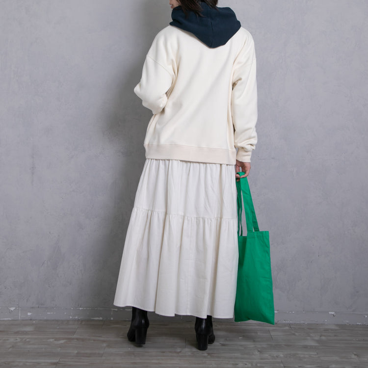 meme rirerire/ V-neck voluminous sleeve fleece-lined sweatshirt cardigan 