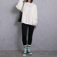 meme rirerire/ V-neck voluminous sleeve fleece-lined sweatshirt cardigan 