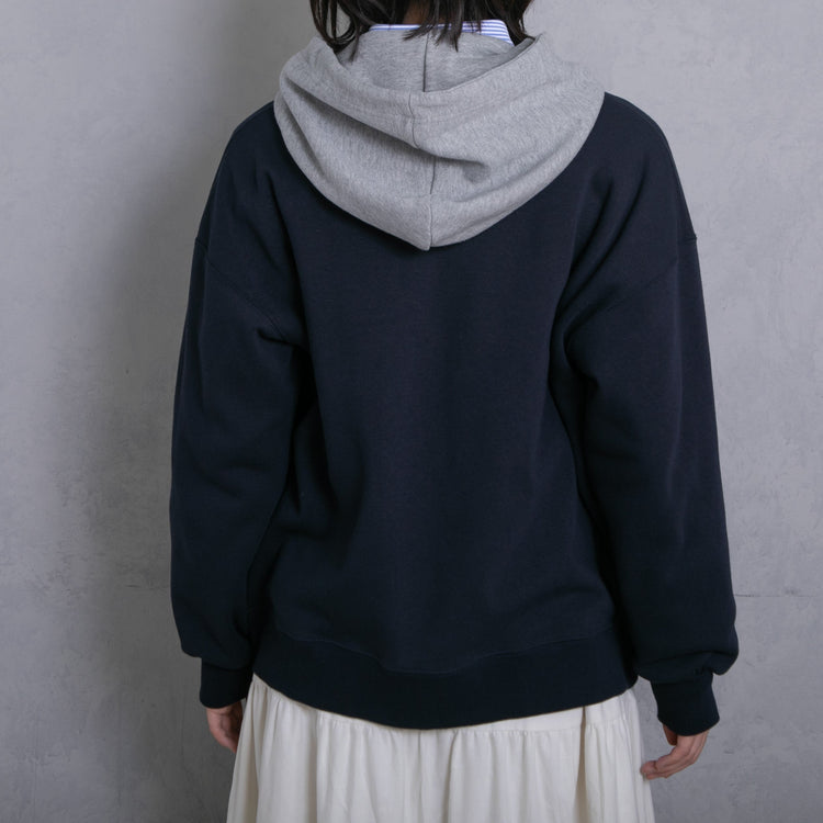 meme rirerire/ V-neck voluminous sleeve fleece-lined sweatshirt cardigan 