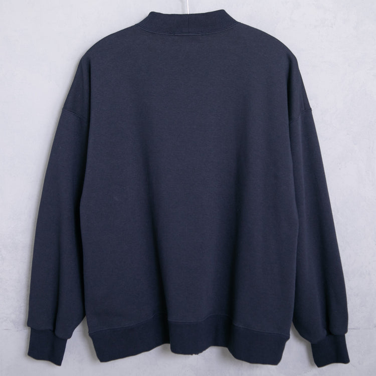 meme rirerire/ V-neck voluminous sleeve fleece-lined sweatshirt cardigan 