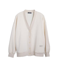 meme rirerire/ V-neck voluminous sleeve fleece-lined sweatshirt cardigan 