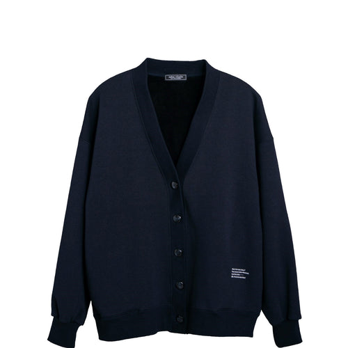 meme rirerire/ V-neck voluminous sleeve fleece-lined sweatshirt cardigan 