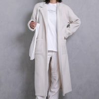 meme rirerire/Mメルトンフリース起毛ジャージー テーラード ライトロングコーディガン