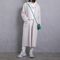 meme rirerire/Mメルトンフリース起毛ジャージー テーラード ライトロングコーディガン