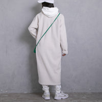 meme rirerire/Mメルトンフリース起毛ジャージー テーラード ライトロングコーディガン