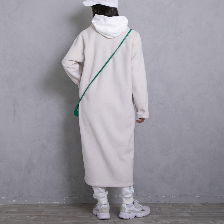 meme rirerire/Mメルトンフリース起毛ジャージー テーラード ライトロングコーディガン