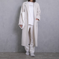 meme rirerire/Mメルトンフリース起毛ジャージー テーラード ライトロングコーディガン