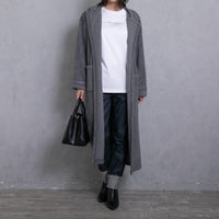 meme rirerire/Mメルトンフリース起毛ジャージー テーラード ライトロングコーディガン