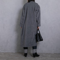 meme rirerire/Mメルトンフリース起毛ジャージー テーラード ライトロングコーディガン