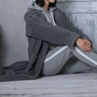 meme rirerire/Mメルトンフリース起毛ジャージー テーラード ライトロングコーディガン