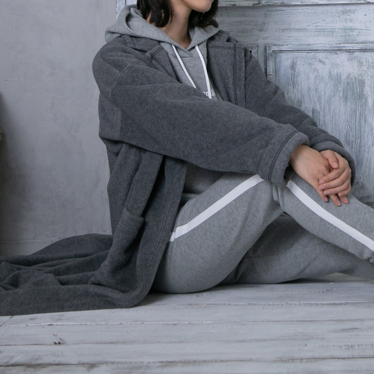 meme rirerire/Mメルトンフリース起毛ジャージー テーラード ライトロングコーディガン