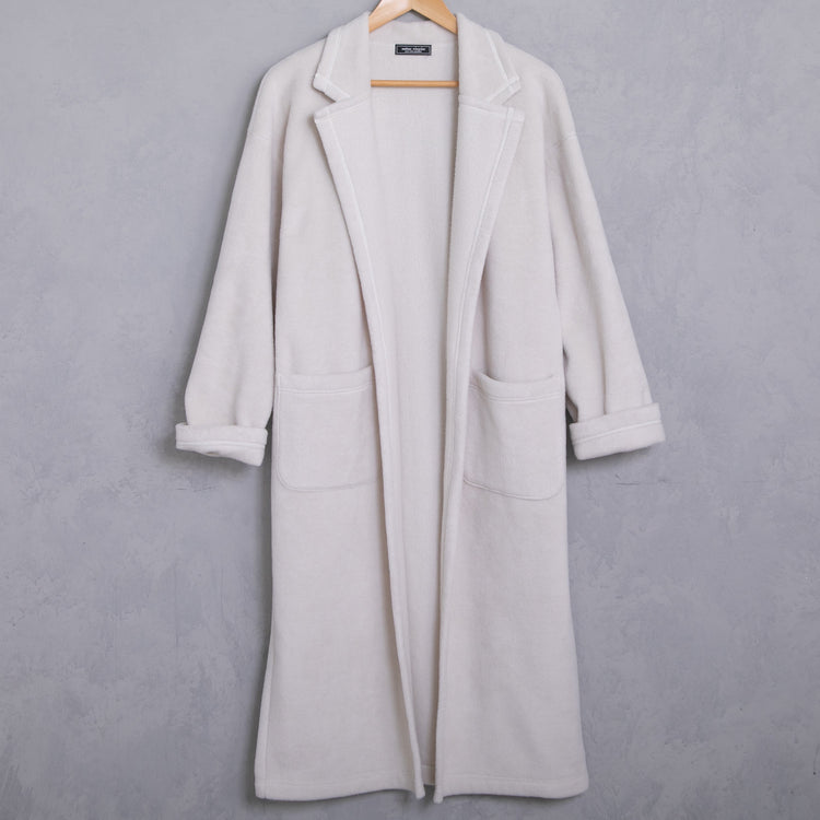 meme rirerire/Mメルトンフリース起毛ジャージー テーラード ライトロングコーディガン