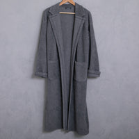 meme rirerire/Mメルトンフリース起毛ジャージー テーラード ライトロングコーディガン