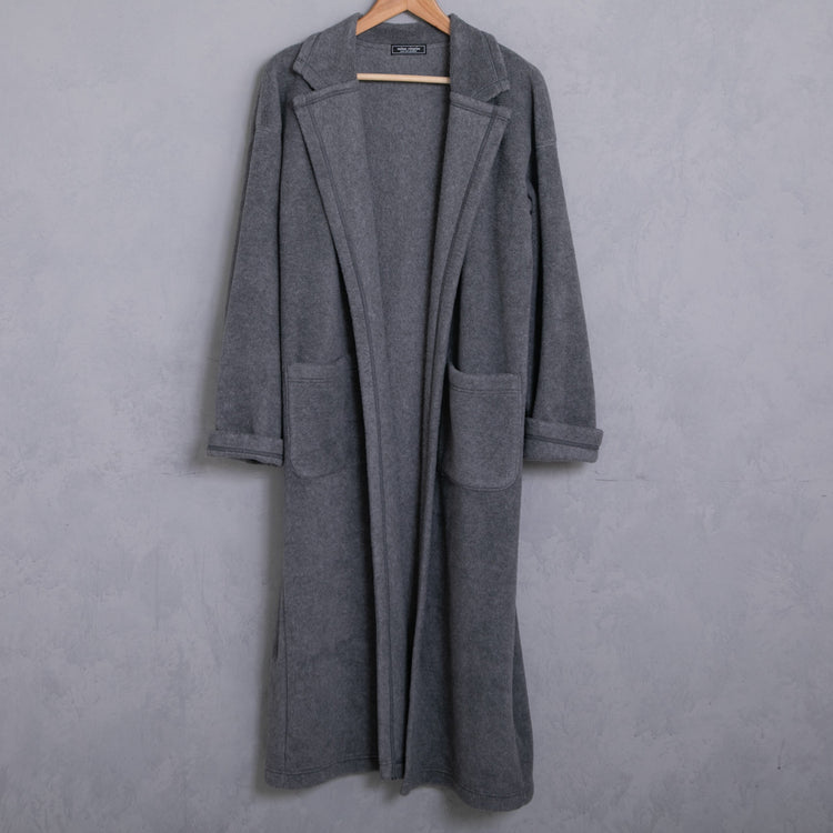 meme rirerire/Mメルトンフリース起毛ジャージー テーラード ライトロングコーディガン