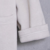 meme rirerire/Mメルトンフリース起毛ジャージー テーラード ライトロングコーディガン