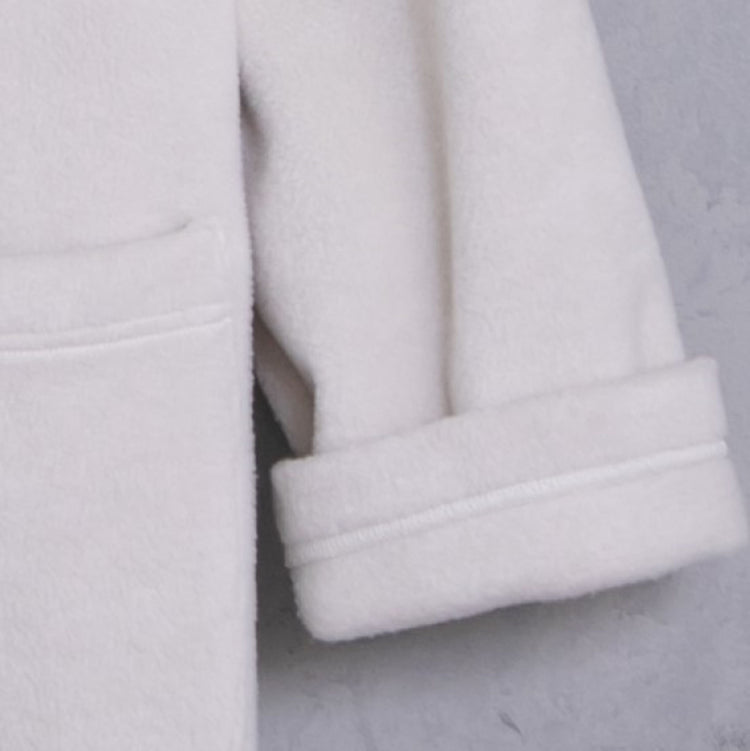 meme rirerire/Mメルトンフリース起毛ジャージー テーラード ライトロングコーディガン