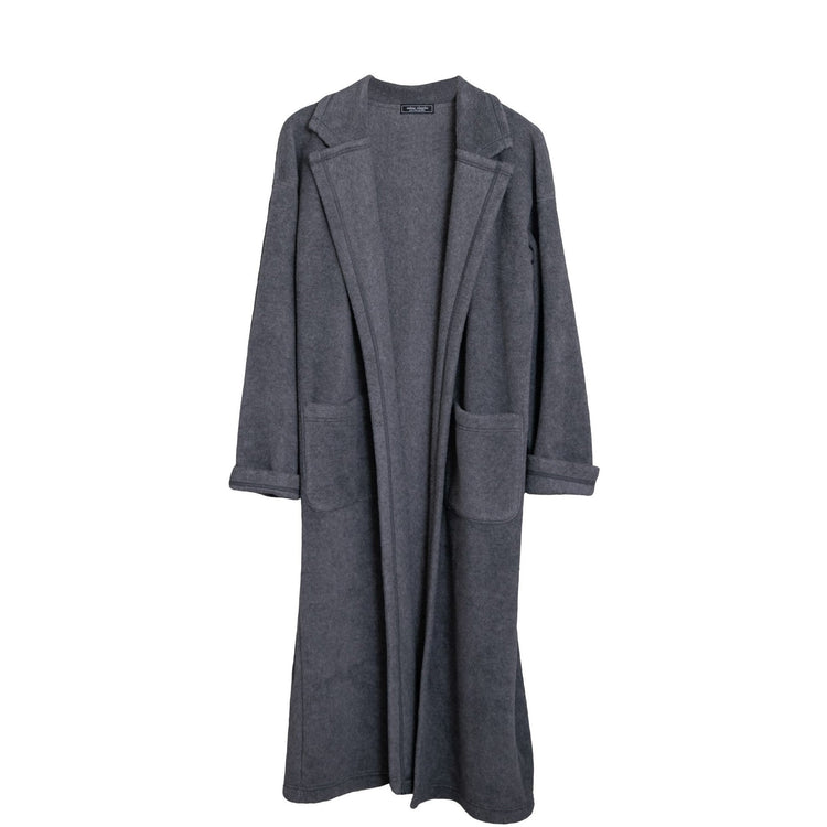 meme rirerire/Mメルトンフリース起毛ジャージー テーラード ライトロングコーディガン